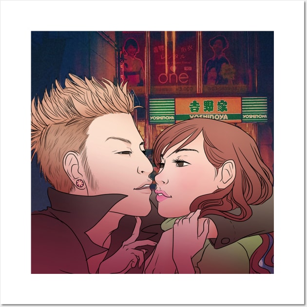 Kabukicho lovers Wall Art by Lunares